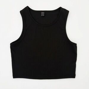 NWOT Women’s Black Ribbed Crop Tank Top Size Large